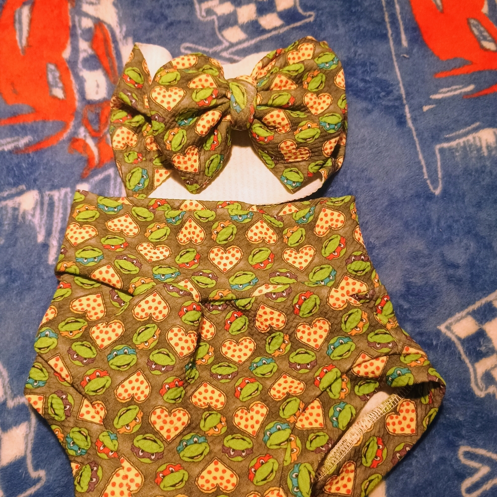 Bow & Bummie set 6-9m